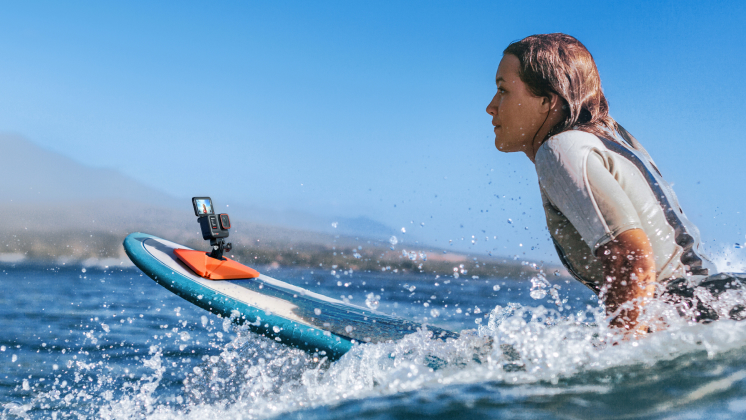 Insta360 floating surfboard mount with insta360 ace pro